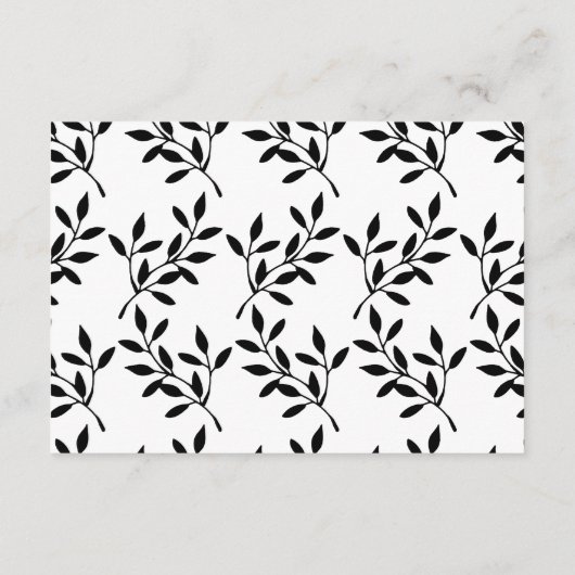 Carte simple avec détails de calligraphie noire (Dos)