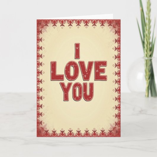 Carte simple avec motif Je t'aime (Devant)