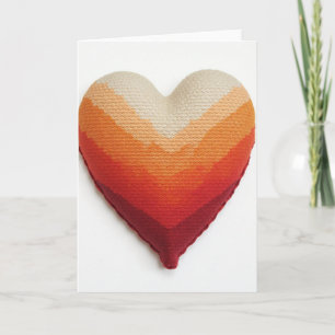 Carte simple avec un cœur en tricot ombré
