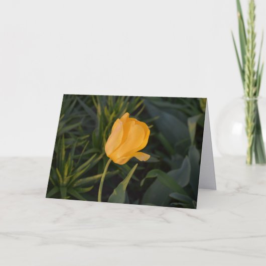 Carte simple avec une tulipe dorée (Devant)