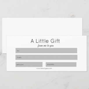 Carte Simple Beauty Salon Maquillage personnalisé Certif