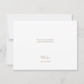 Carte Simple bébé garçon Baptême Bleu Merci or (Dos)