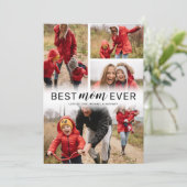 Carte Simple Best Mom Ever 4 Photo Fête des mères (Debout devant)