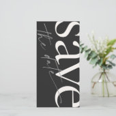 Carte Simple Black White Photo Save The Date (Debout devant)