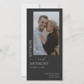 Carte Simple Black White Photo Save The Date (Dos)