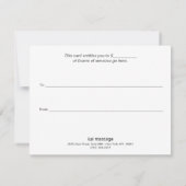 Carte Simple blanc manuscrit Calligraphie Script Cadeau (Dos)