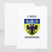 Carte simple - Blason de L'Aigle - Normandie (Devant / Derrière)