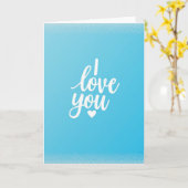 Carte Simple Bleu Je T'Aime (Fleur jaune)