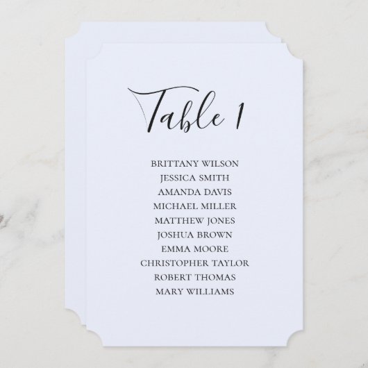 Carte simple bleue mariage. Écriture moderne (Devant / Derrière)