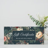 Carte Simple Blue Floral Classic Certificat cadeau (Debout devant)