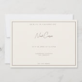 Carte simple Boho Fleur sauvage Beige Bachelor Par (Dos)