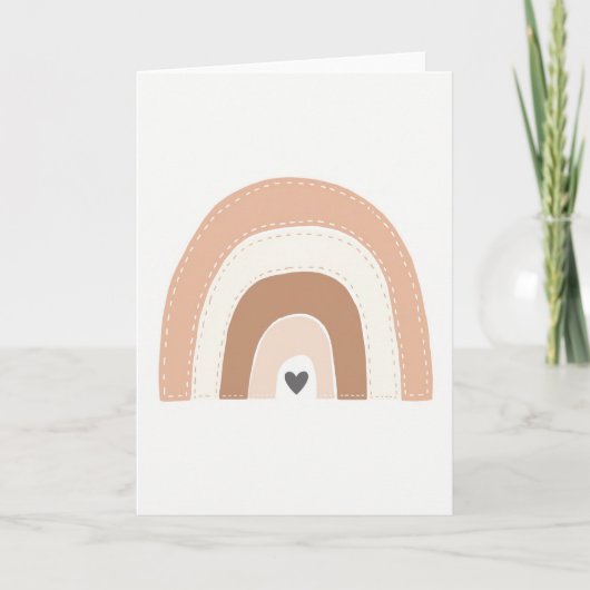 Carte Simple Boho Rainbow Heart Card (Devant)