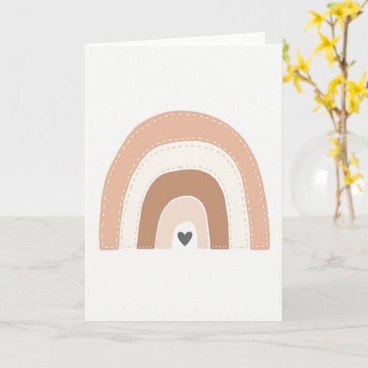 Carte Simple Boho Rainbow Heart Card (Fleur jaune)