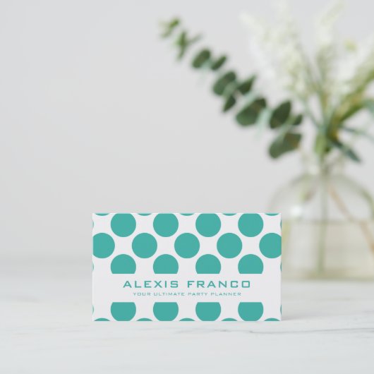 CARTE SIMPLE bold mignon pois jade vert (Debout devant)