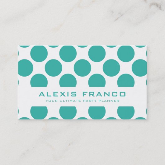 CARTE SIMPLE bold mignon pois jade vert (Devant)