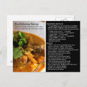 Carte simple Bouillabaisse Recette (Devant / Derrière)