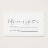 Carte simple Calligraphie Baby Name Suggestions (Devant)