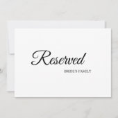 Carte Simple calligraphie noir et blanc signe réservé (Devant)