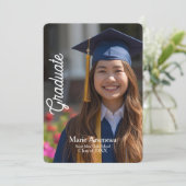 Carte Simple  Calligraphy  Photo Grad Party  Personalize (Debout devant)