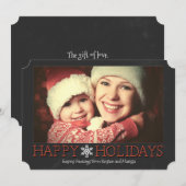 Carte simple Chalkboard personnalisée Photo Holida (Devant / Derrière)