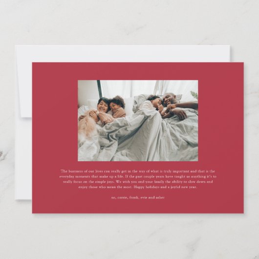 Carte Simple Cherish Script 2 Photo Noël (Dos)