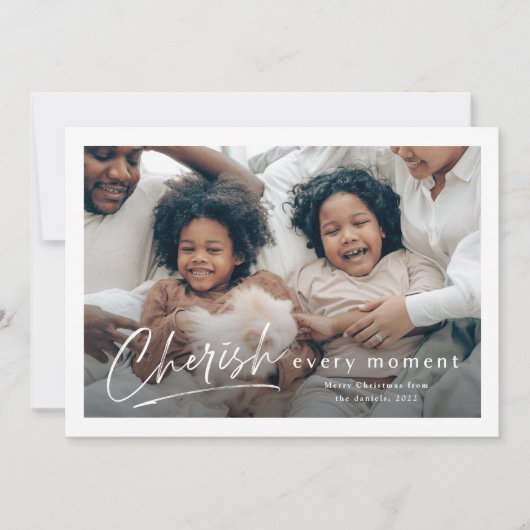 Carte Simple Cherish Script 2 Photo Noël (Devant)