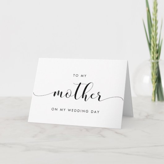 Carte Simple chic À ma mère le jour de mon mariage plié (Devant)