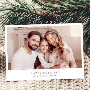 Carte Simple Chic Minimaliste Joyeux Vacances Photo