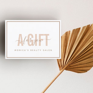 Carte Simple Chic Moderne Peach Typographie & Calligraph