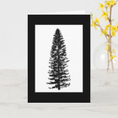 Carte simple Classic Pine Tree noir & blanc (Fleur jaune)