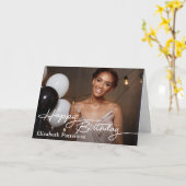 Carte Simple Classique Joyeux Anniversaire Photo (Fleur jaune)