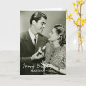 Carte Simple Classique Script Photo Personnalisé Joyeux (Fleur jaune)