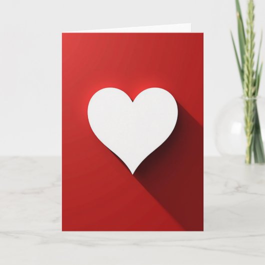 Carte simple cœur blanc (Devant)