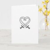 Carte Simple Cœur et Épée (Fleur jaune)