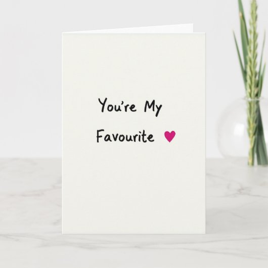 Carte simple cœur favori (Devant)