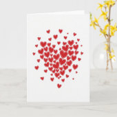 Carte Simple Cœur Rouge en Grappes (Fleur jaune)