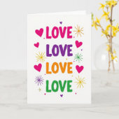 Carte Simple Cœurs Amour (Fleur jaune)