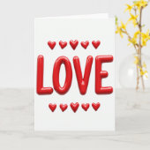 Carte Simple Cœurs Amour Gonflés (Fleur jaune)