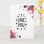 Carte Simple Cœurs Je T'Aime (Fleur jaune)