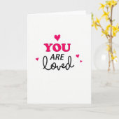 Carte Simple Cœurs Lisses Vous Êtes Aimé (Fleur jaune)