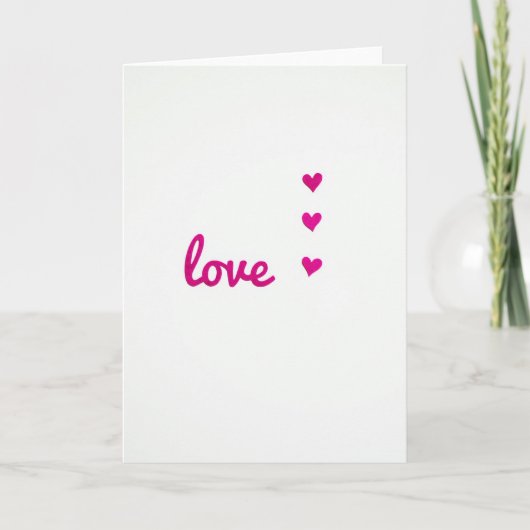 Carte simple coeurs roses amour (Devant)