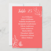 Carte simple corail rose floral (Devant)