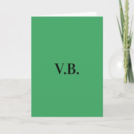 Carte Simple couleur unie ajouter nom texte monogramme (Devant)