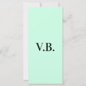 Carte Simple couleur unie ajouter nom texte monogramme (Dos)