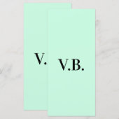Carte Simple couleur unie ajouter nom texte monogramme (Devant / Derrière)