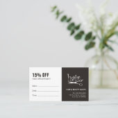 Carte simple Coupon de rendez-vous en noir blanc (Debout devant)