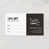 Carte simple Coupon de rendez-vous en noir blanc (Devant)