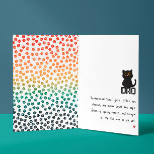 Carte Simple Crépuscule Rétro Pattes de Chat Drôle de Pa