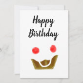 Carte simple cupcake rose élégant heureux anniversaire (Devant)