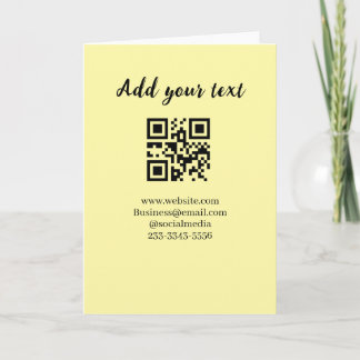 Carte simple custom QR code add your name text  Classic 